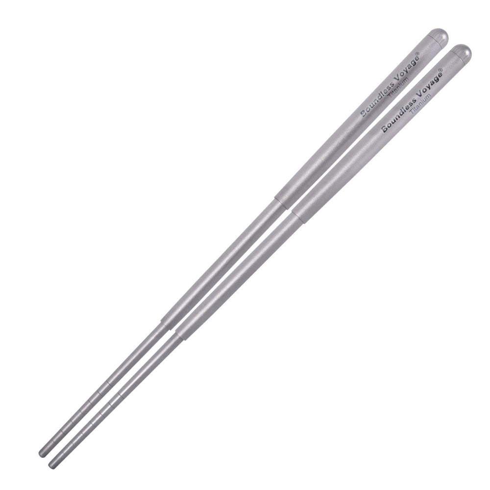 Boundless Voyage titanium chopsticks folded for compact travel and easy packing.