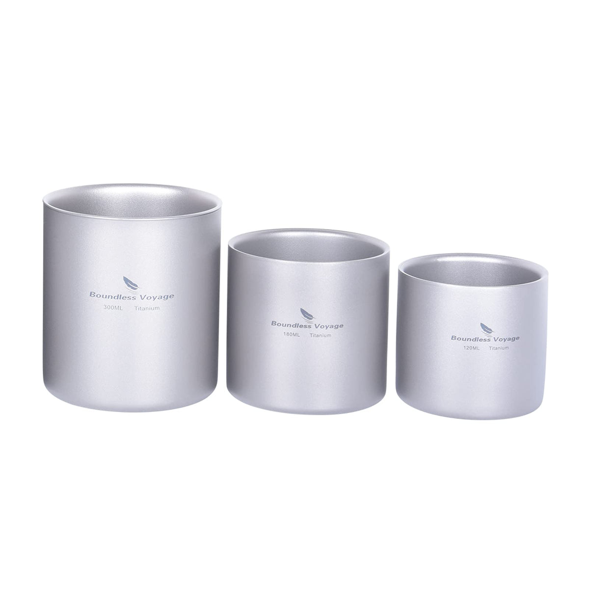 Boundless Voyage titanium cup 120ml front view highlights compact, portable insulation benefits