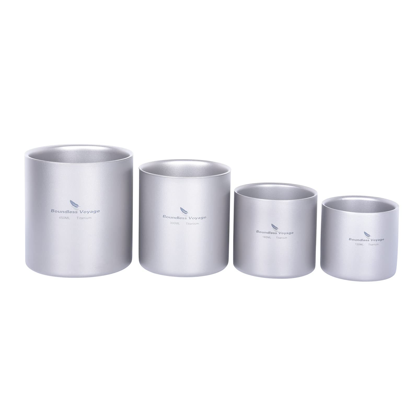 Boundless Voyage titanium cup 120ml, ultra-light for travel and outdoor coffee.