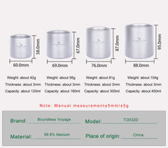 Boundless Voyage titanium cup 300ml, ample capacity for daily beverages at work.