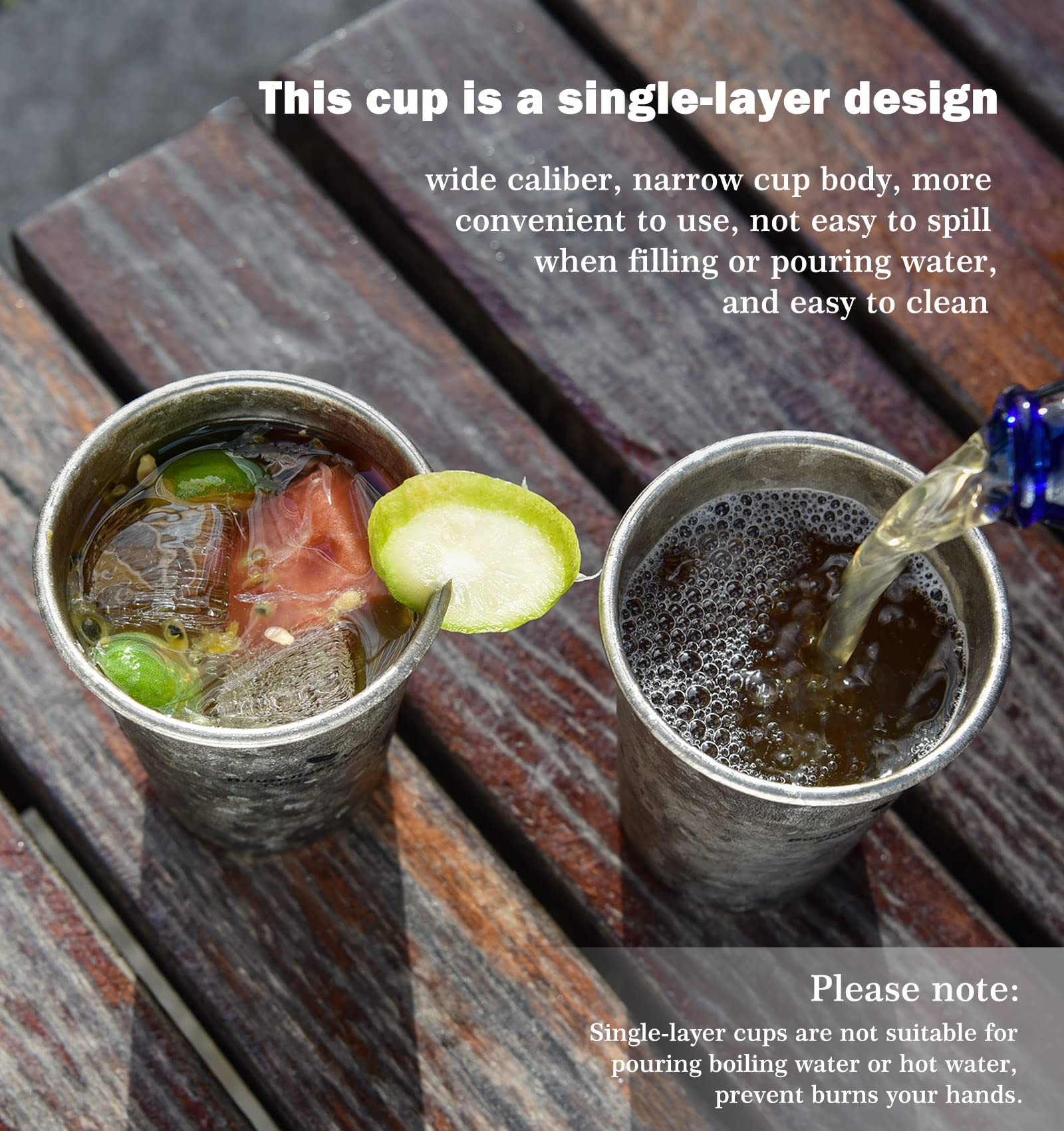 Boundless Voyage titanium cup in use for hot drinks during a hike