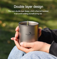 Boundless Voyage 450ml titanium cup capacity for extended outings