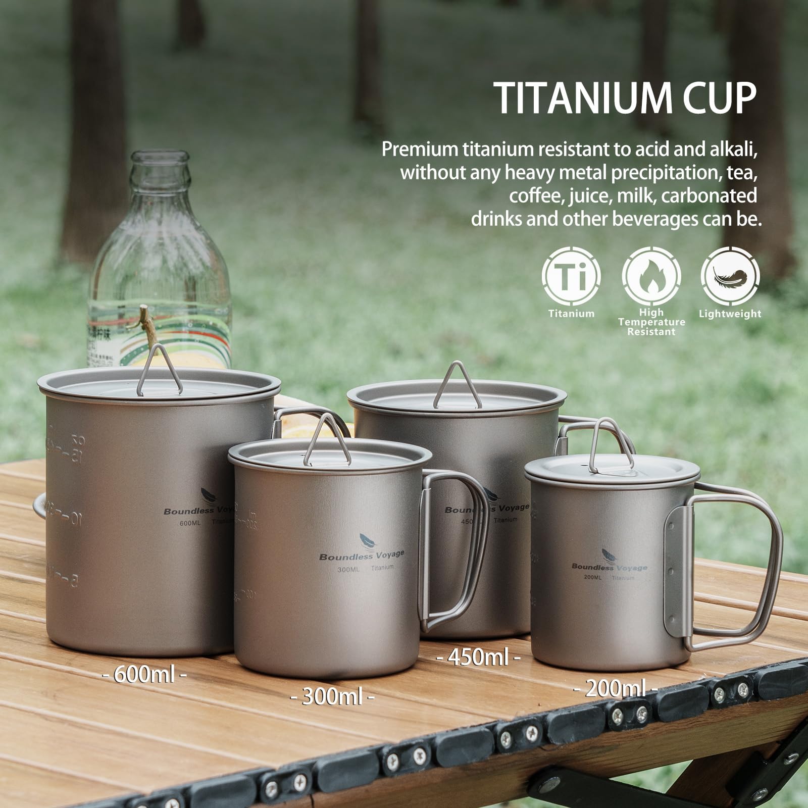 Boundless Voyage titanium cup compact-pack for easy storage in small bags.