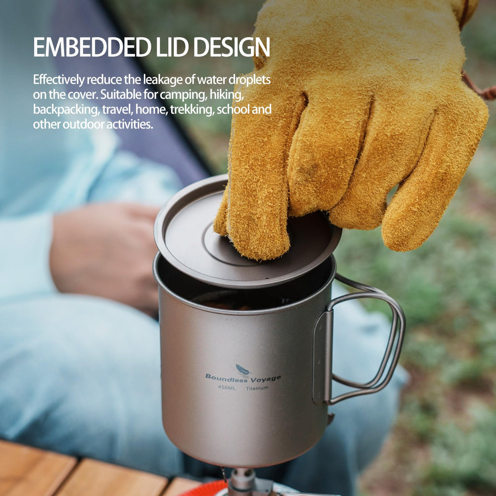 Boundless Voyage titanium cup eco-friendly material, rust-free and durable.