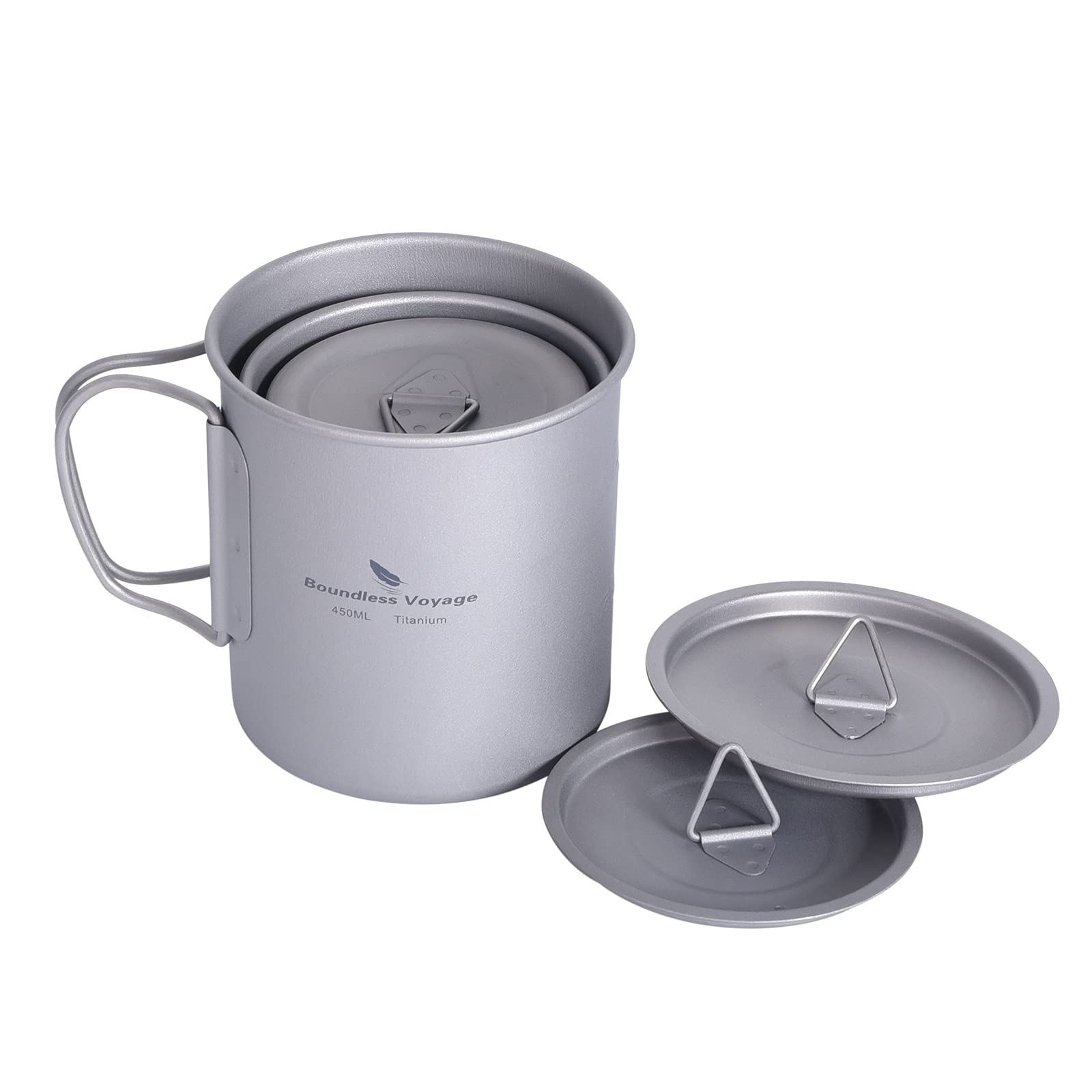 Boundless Voyage titanium cup embedded lid reduces water drips during travel.