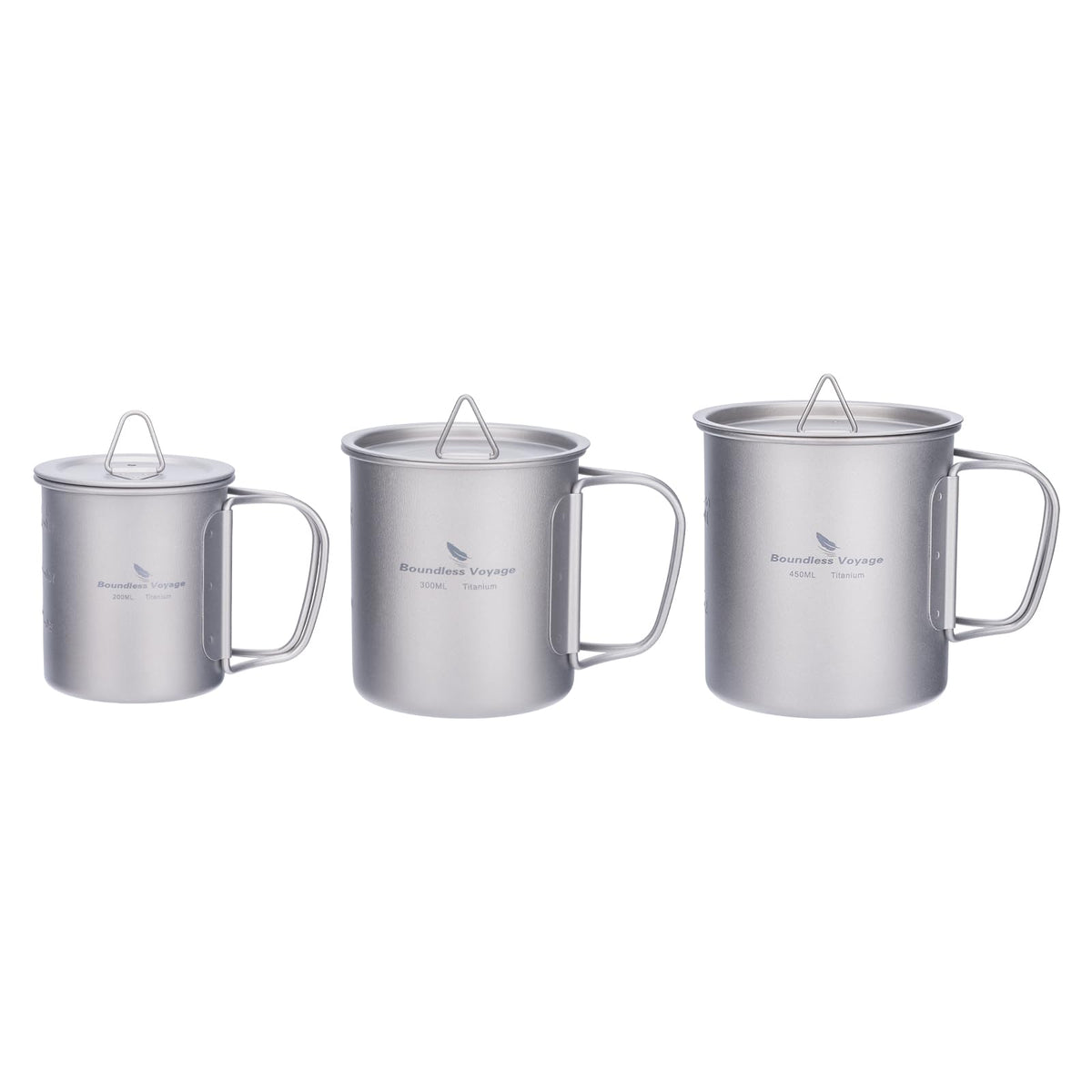 Boundless Voyage titanium cup with lid closed, leak-free for camping adventures.