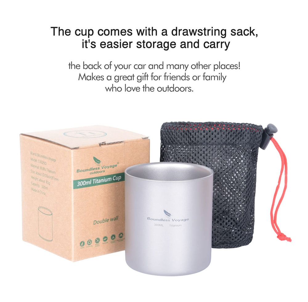 Boundless Voyage lightweight titanium cup enhances portability on hikes