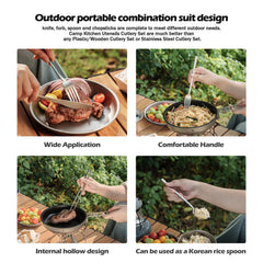 Boundless Voyage titanium cutlery chopsticks set ready for camping meals