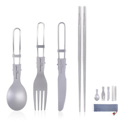 Boundless Voyage titanium cutlery folded compact for backpacking meals