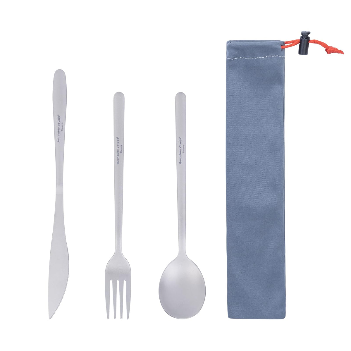 Boundless Voyage titanium cutlery knife in compact travel set for outdoor meals