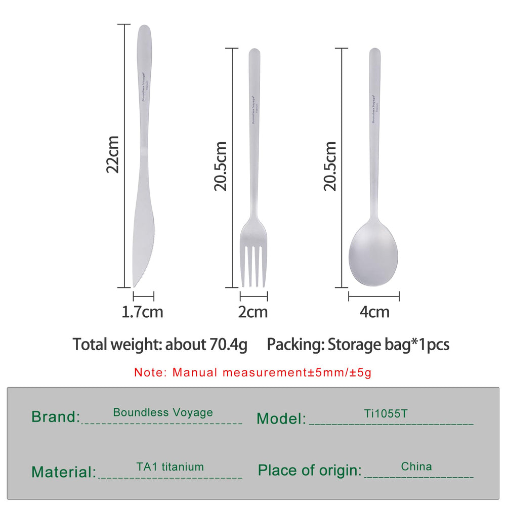 Boundless Voyage titanium cutlery spoon showing ultralight design for backpacking