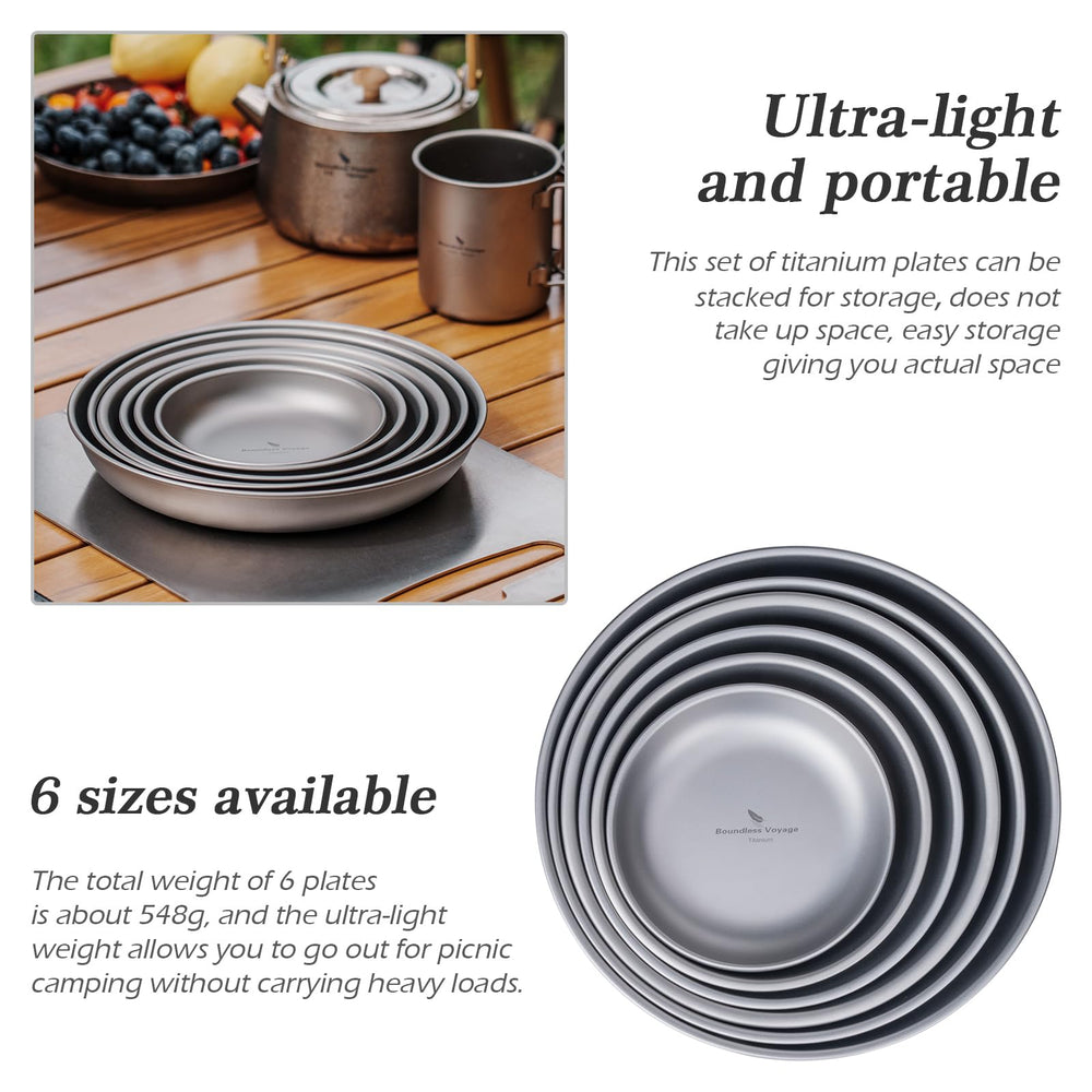 Boundless Voyage dishwasher-safe titanium plate clean and ready after outdoor dining.
