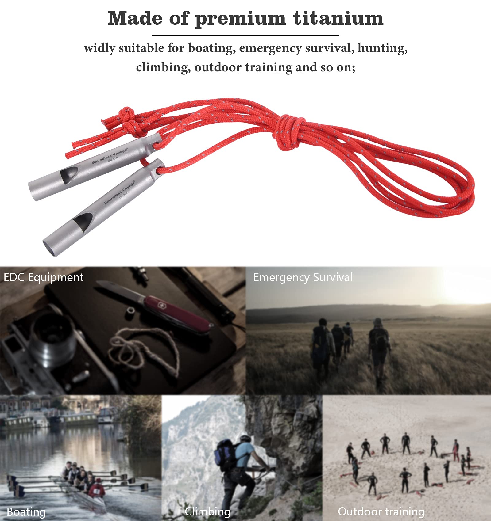 Boundless Voyage whistle emits up to 120 dB for distant attention