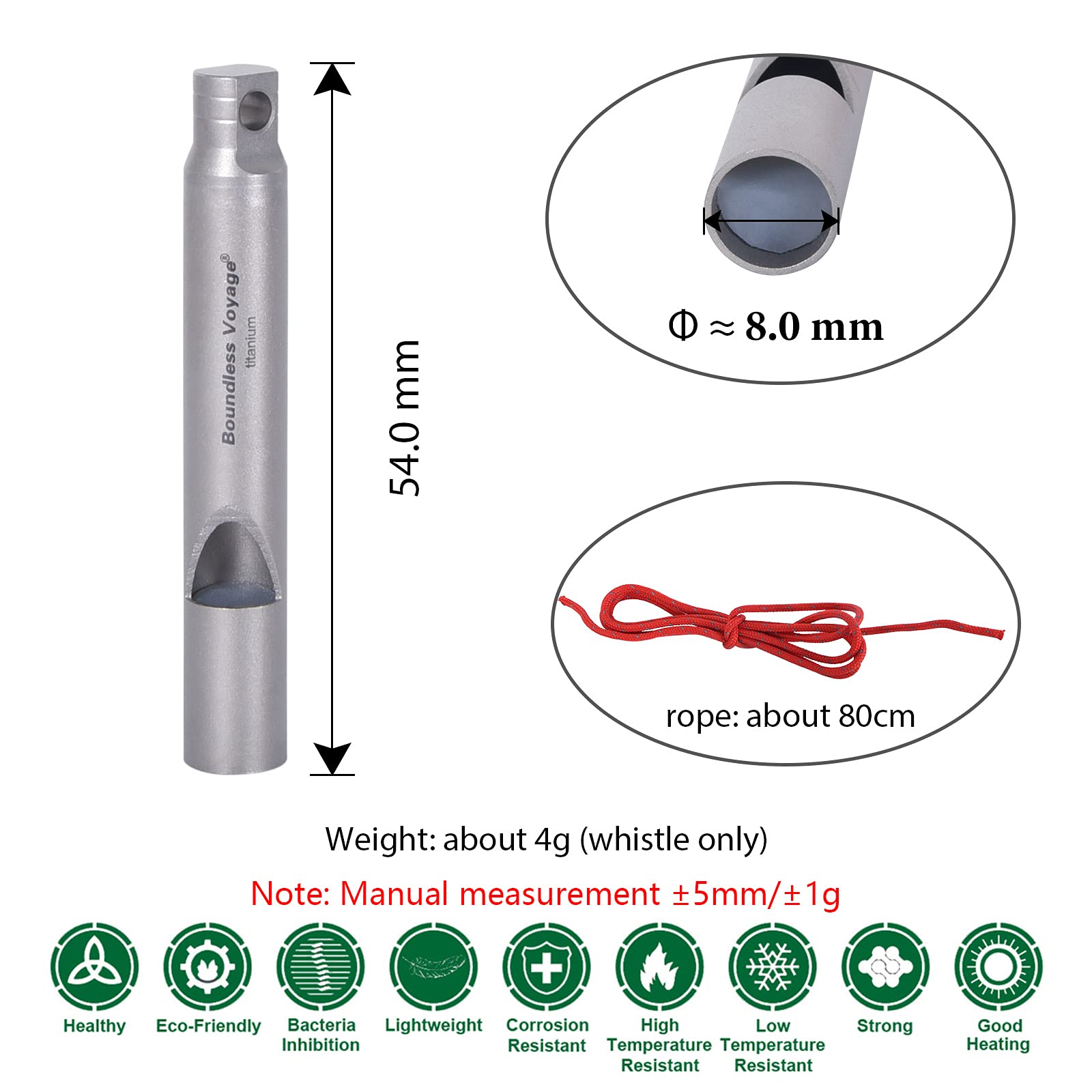 Boundless Voyage whistle attached to backpack for ready emergency signaling