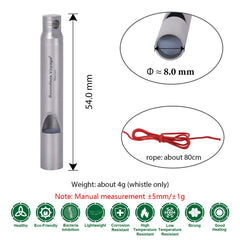 Boundless Voyage whistle attached to backpack for ready emergency signaling
