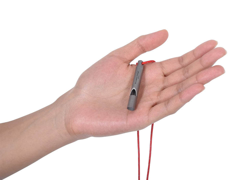 Compact Boundless Voyage whistle on a keychain for everyday carry