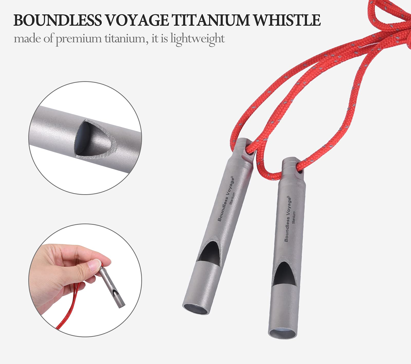 Pea-less design of Boundless Voyage whistle ensures clear tone in all conditions