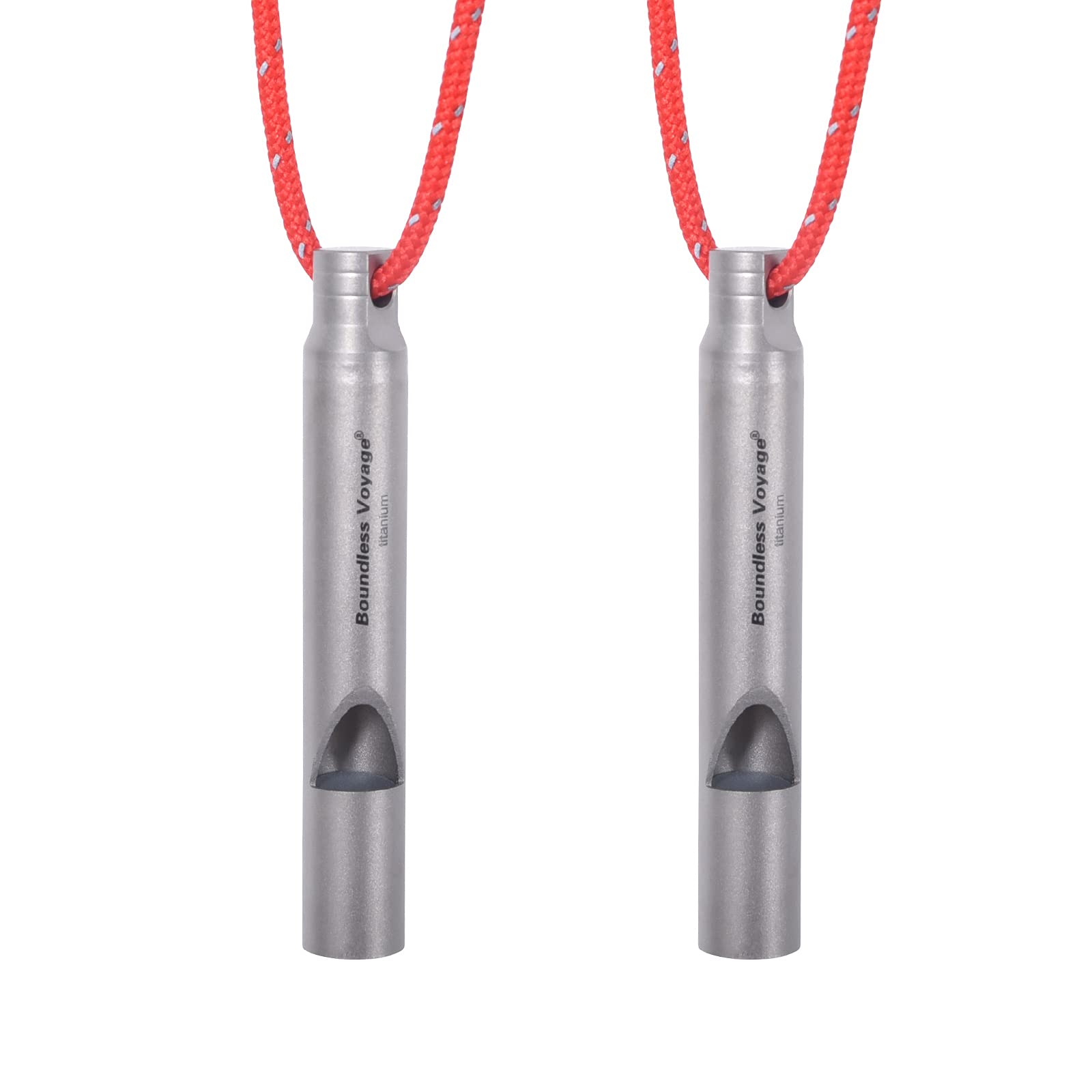 Boundless Voyage titanium emergency whistle two-pack for reliable outdoor signaling