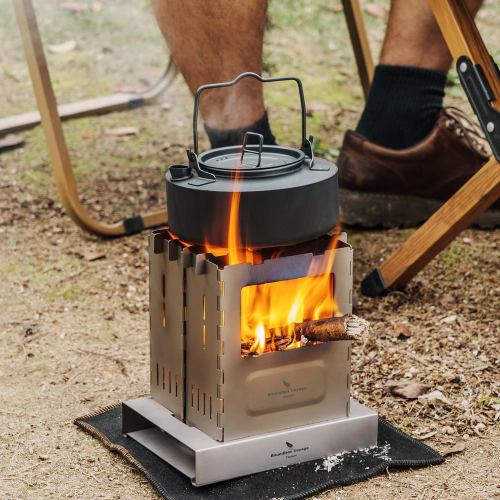 Boundless Voyage stove pot bracket in action, steady cooking platform.
