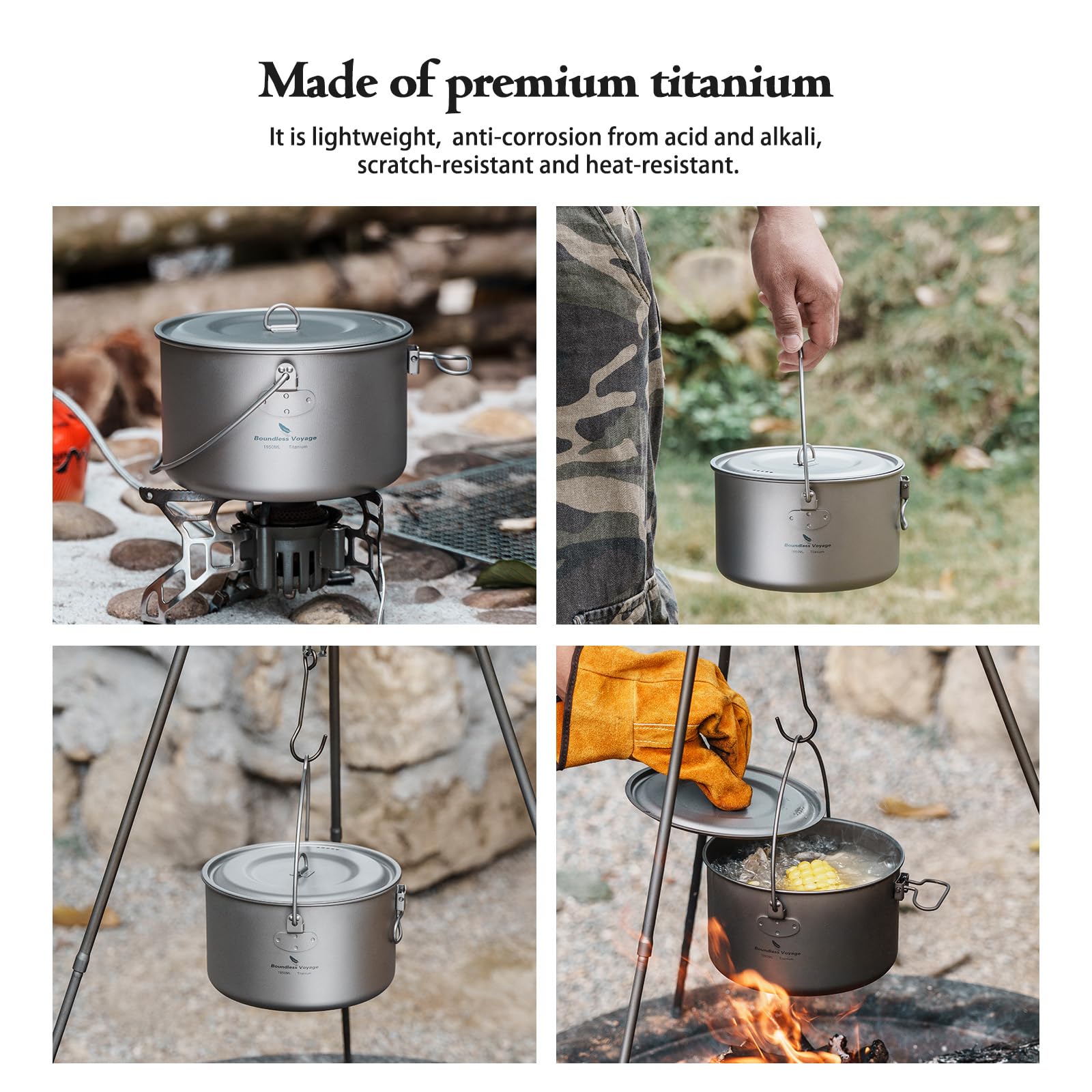 Boundless Voyage hanging pot lid vent holes illustrate draining capability and quick venting