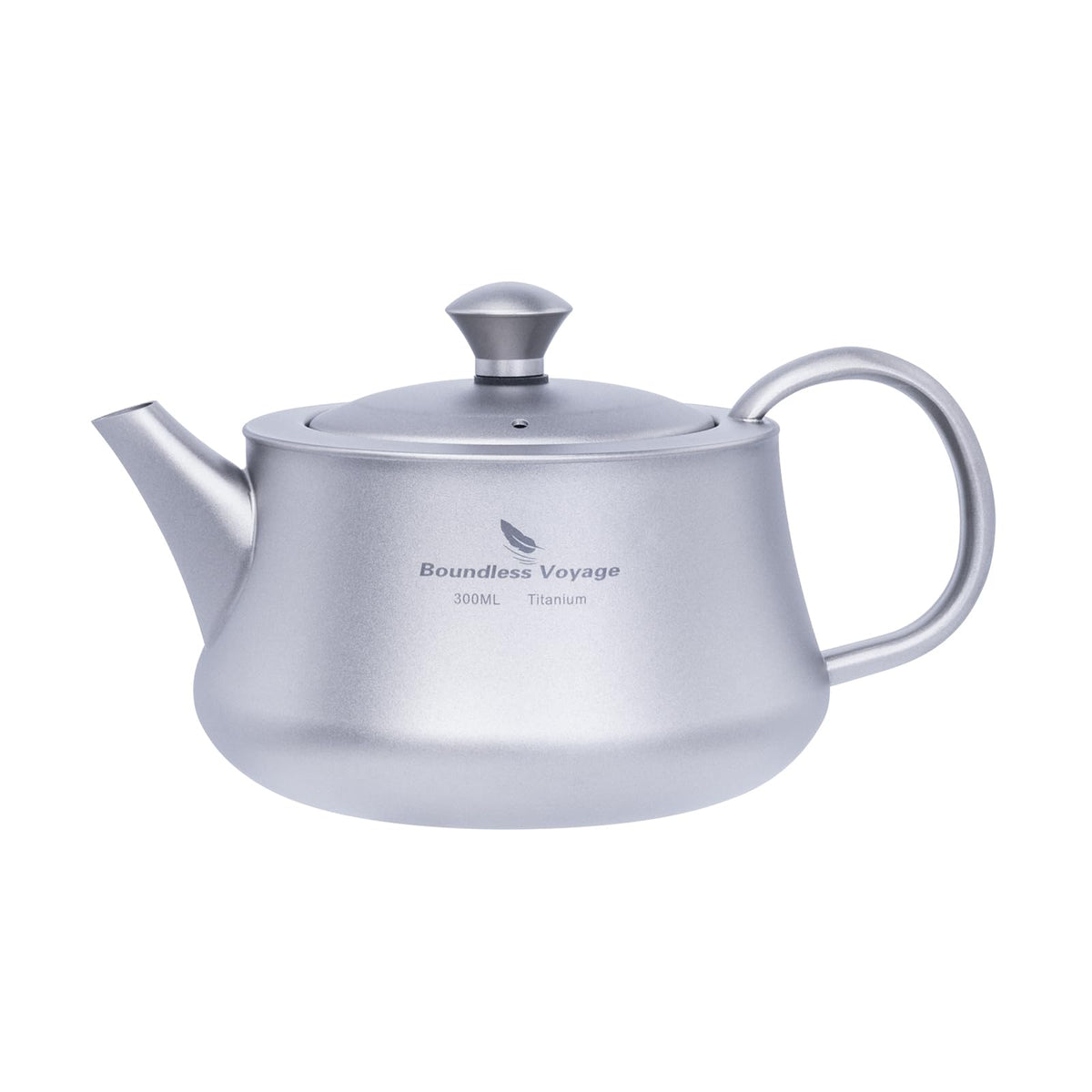 Boundless Voyage titanium kettle 300ml highlights ultra-light portability for camping brews.