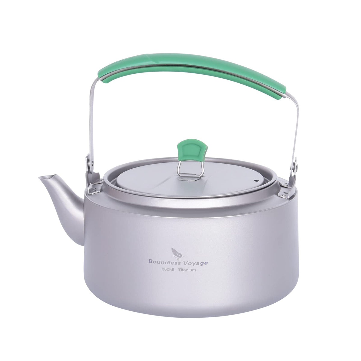 Boundless Voyage titanium kettle 800ml shows a durable, rust-free design for camping outings.