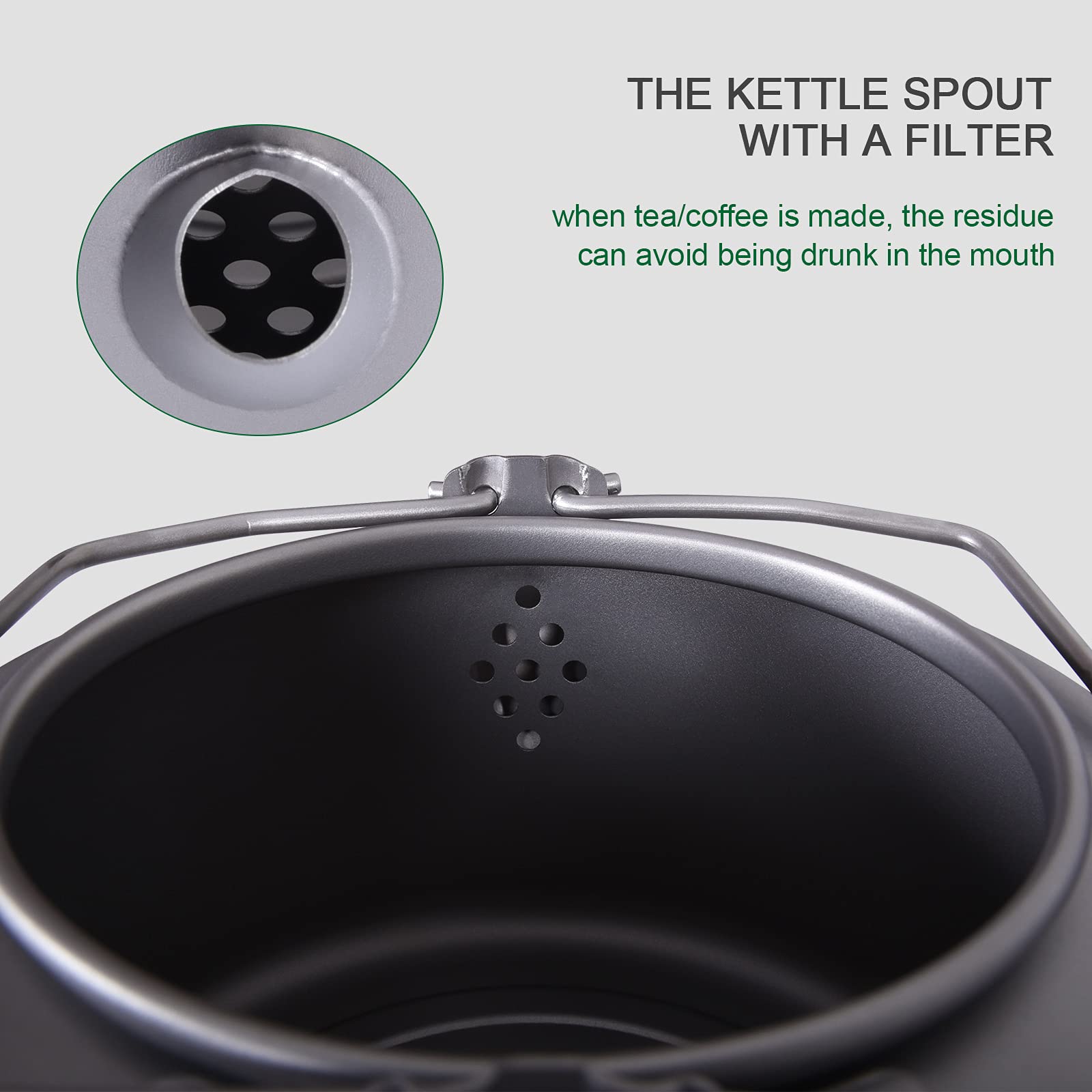 Boundless Voyage titanium kettle energy-locking bottom for quick even heating.