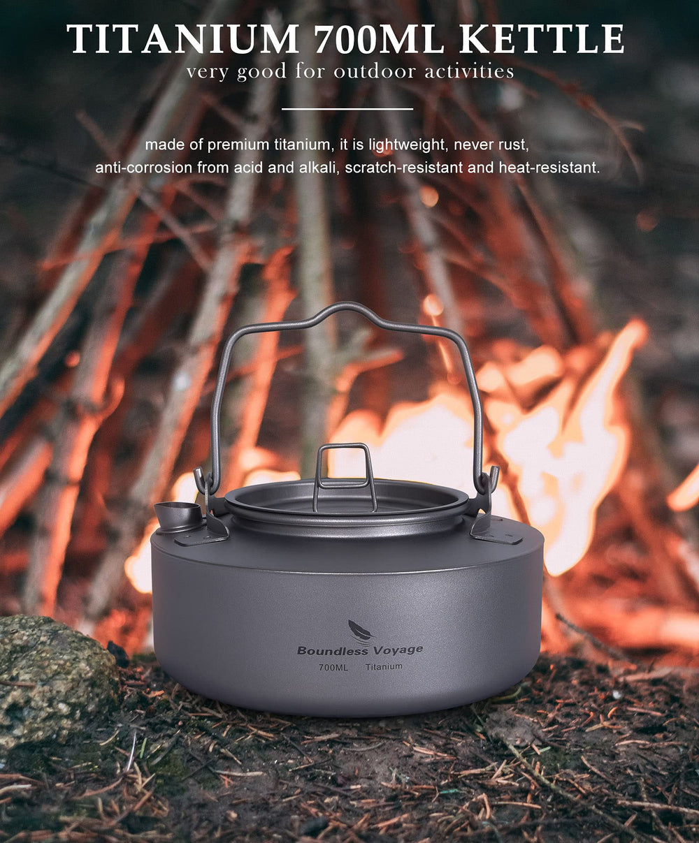 Boundless Voyage titanium kettle with filter attachment for clean outdoor brews.