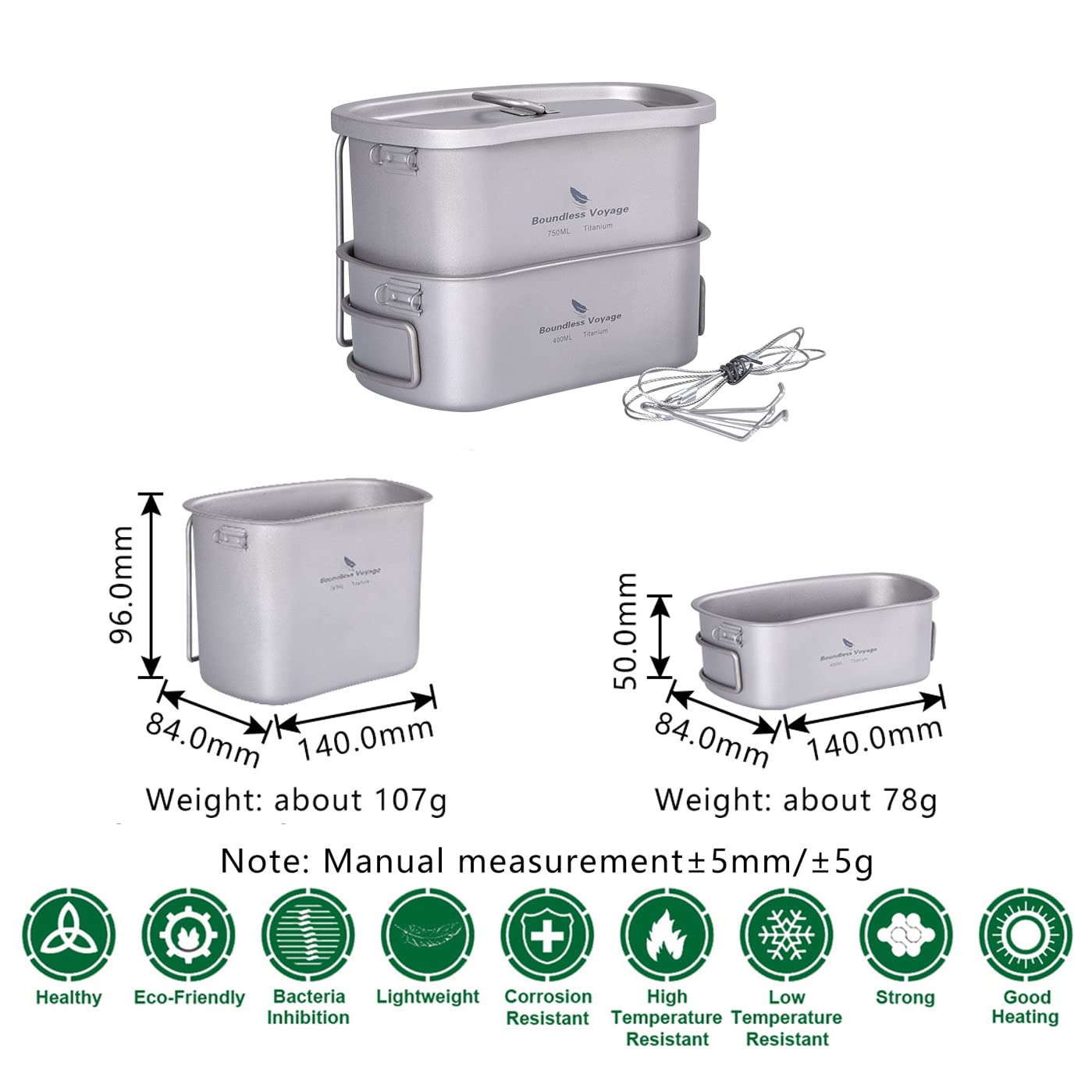 Boundless Voyage Ti15158C lid securely seals food during camping.