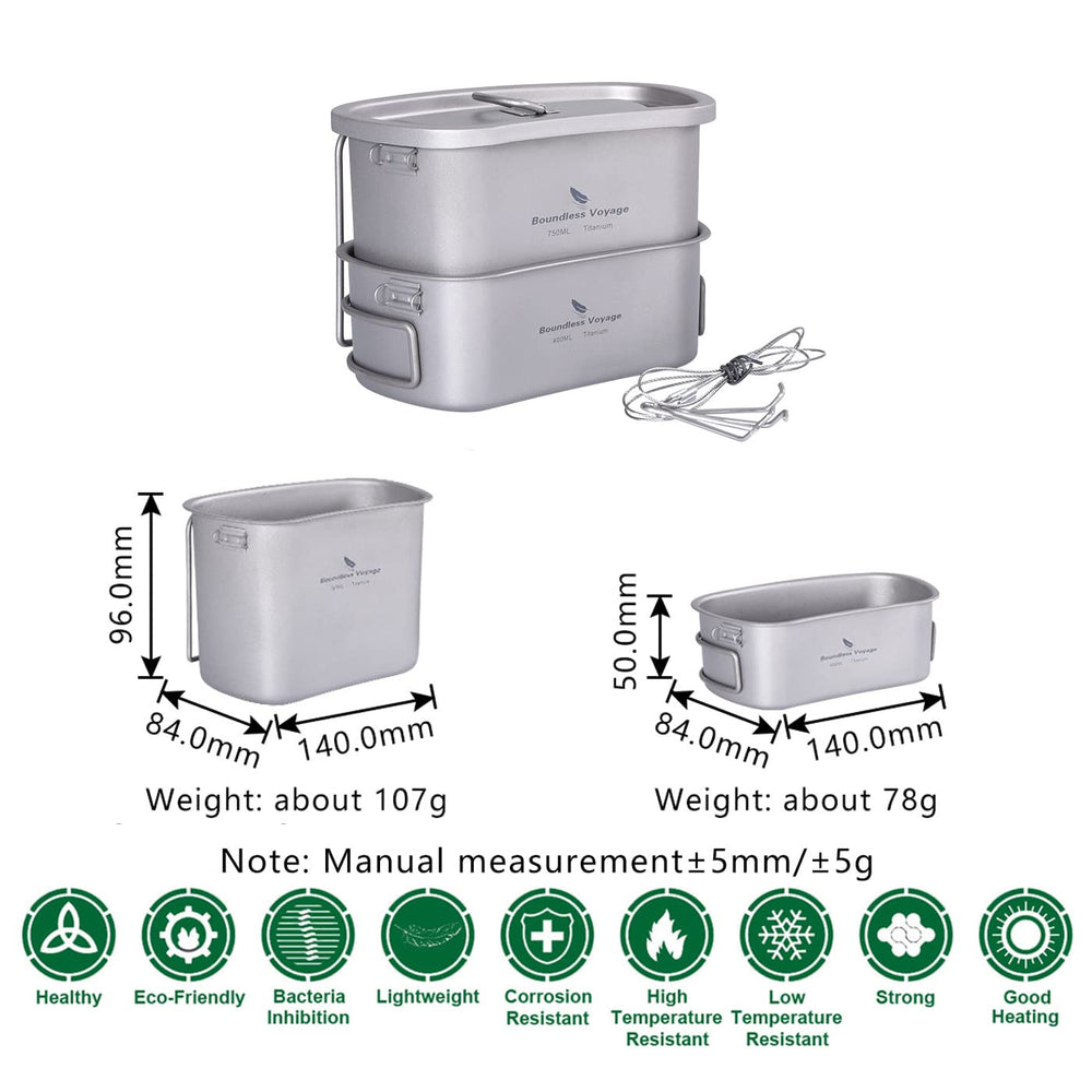 Boundless Voyage Ti15158C lid securely seals food during camping.
