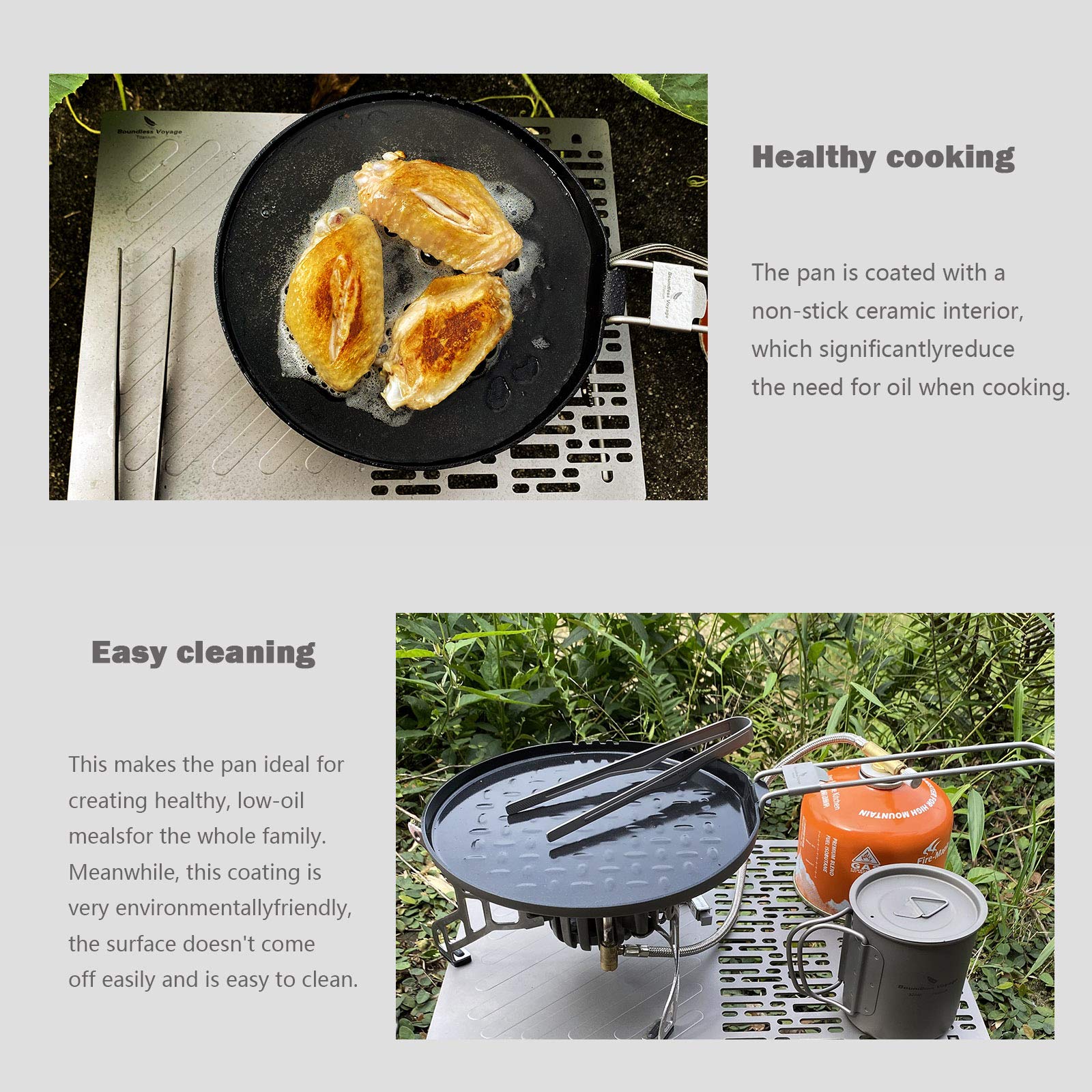 Boundless Voyage rice-grain surface reduces sticking and adds texture
