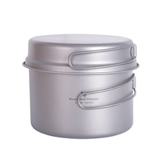 Boundless Voyage titanium pot 1200ml ready for on-trail cooking and boiling water.