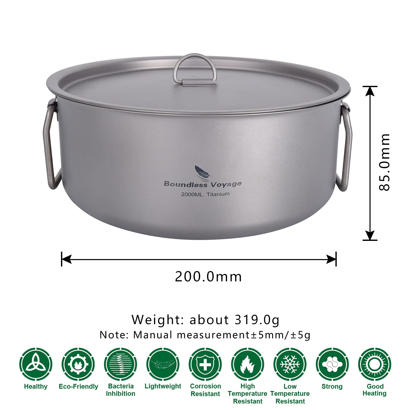 Boundless Voyage 2L pot featuring folding handle for easy packing.