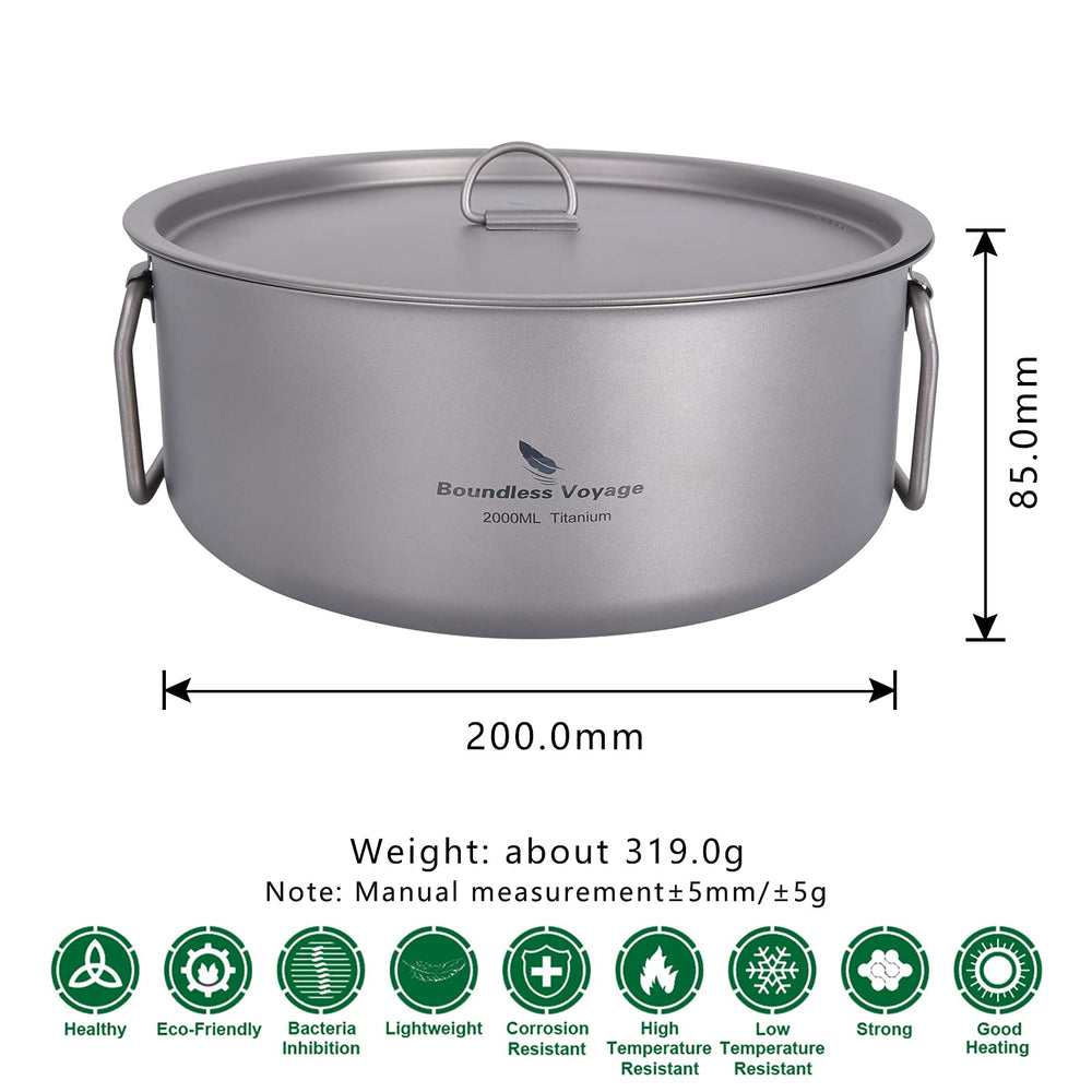 Boundless Voyage 2L pot featuring folding handle for easy packing.