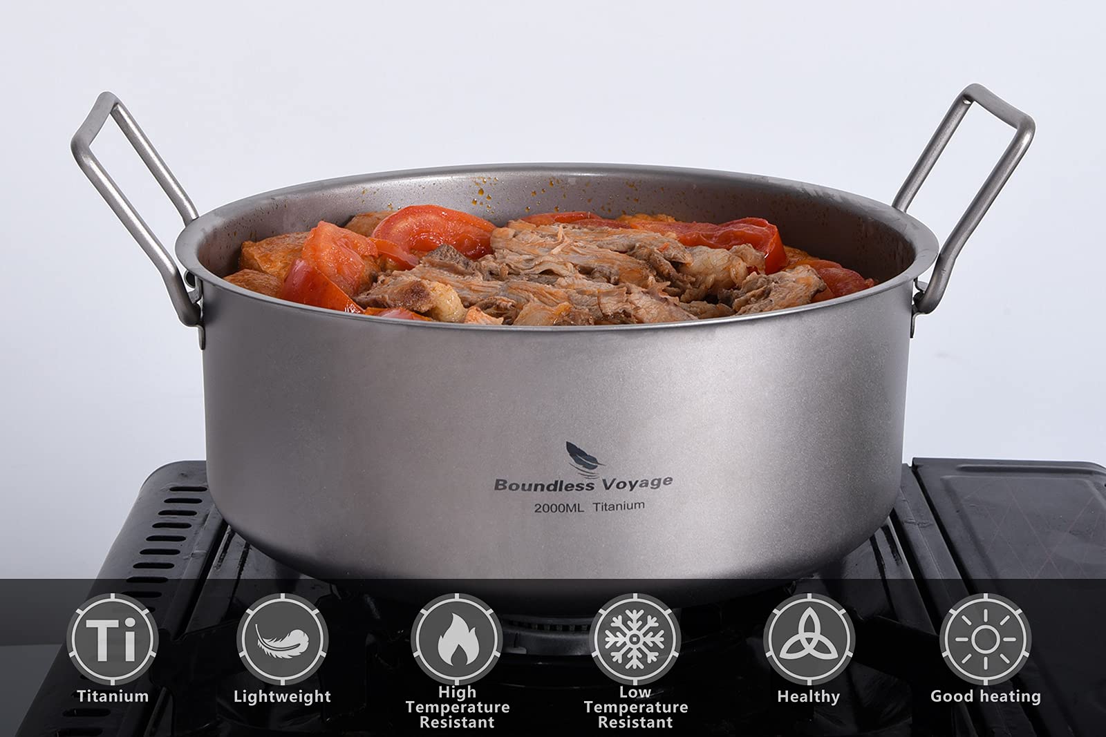 Boundless Voyage induction-compatible pot heats evenly on compatible stoves.