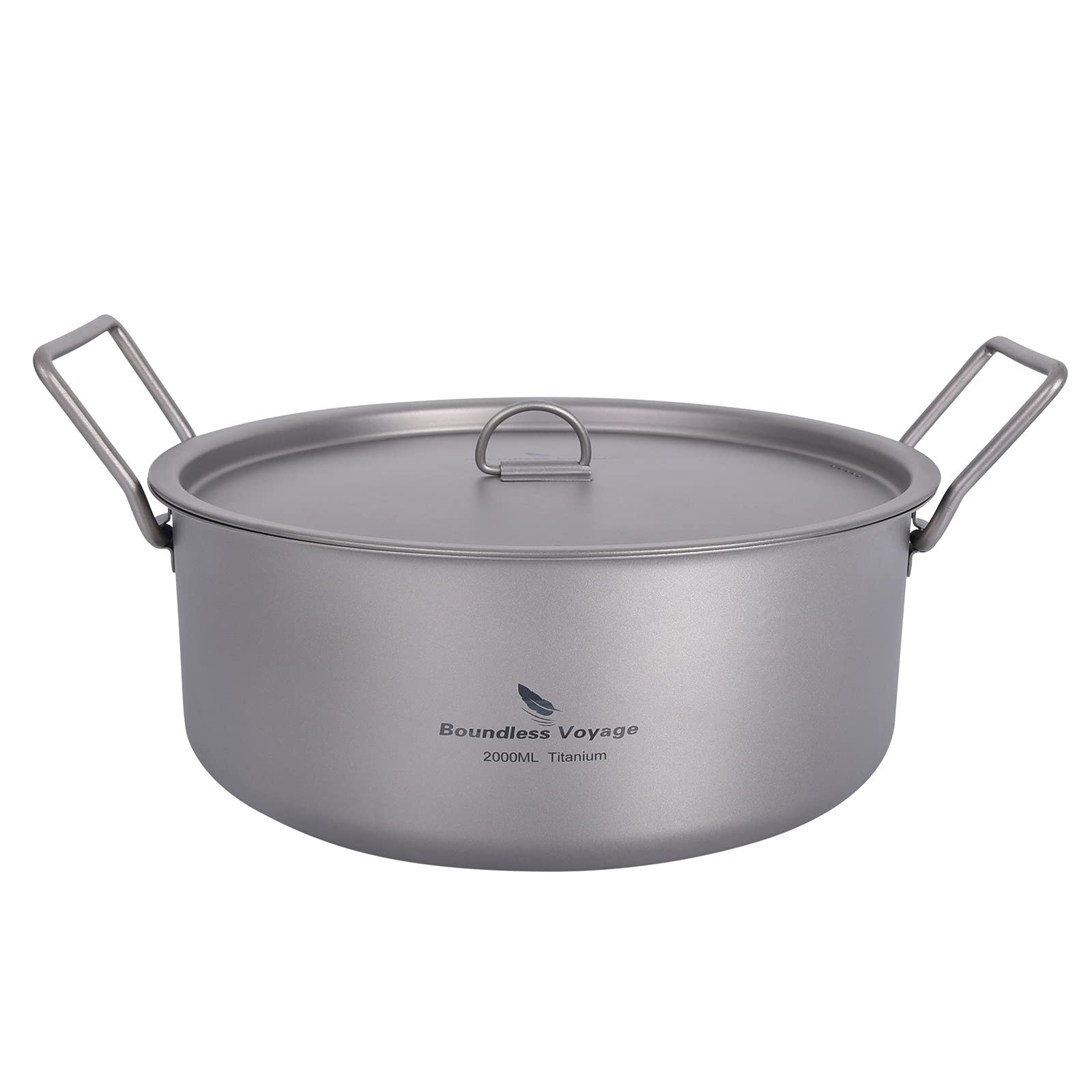 Boundless Voyage titanium pot 2L with lid for compact camping cooking.