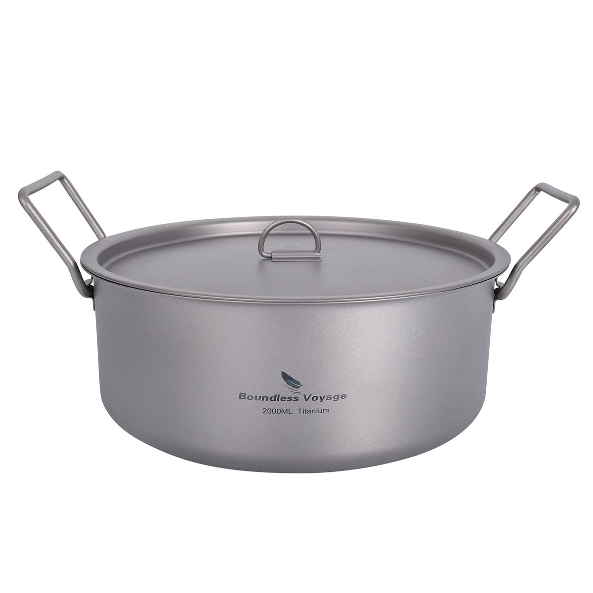 Boundless Voyage titanium pot 2L with lid for compact camping cooking.