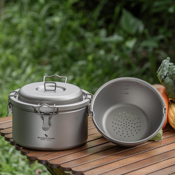 Boundless Voyage camping scene using the titanium pot for outdoor meals.