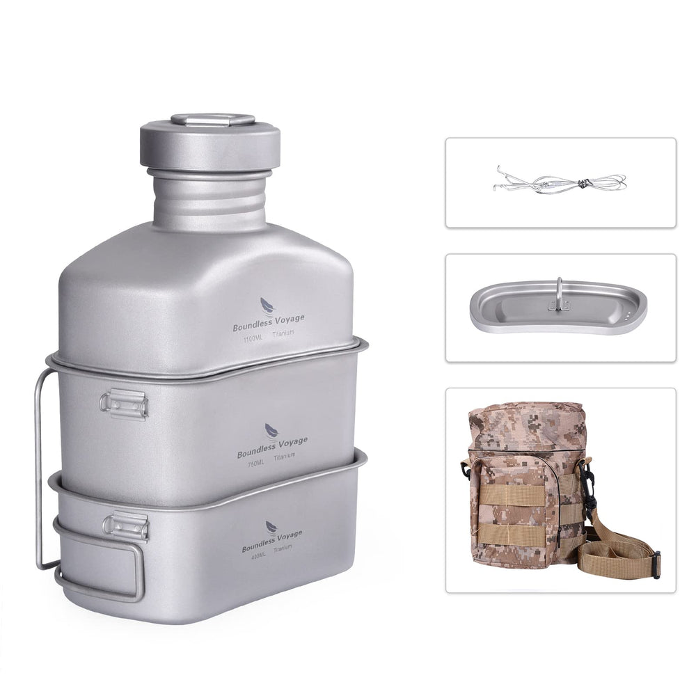 Boundless Voyage titanium pot functioning as a hanging cooking vessel outdoors