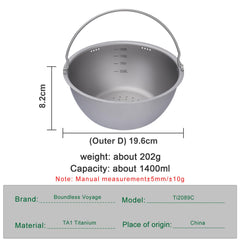 Boundless Voyage inner liner 1.4L model, enabling flexible meal prep and cleanup.