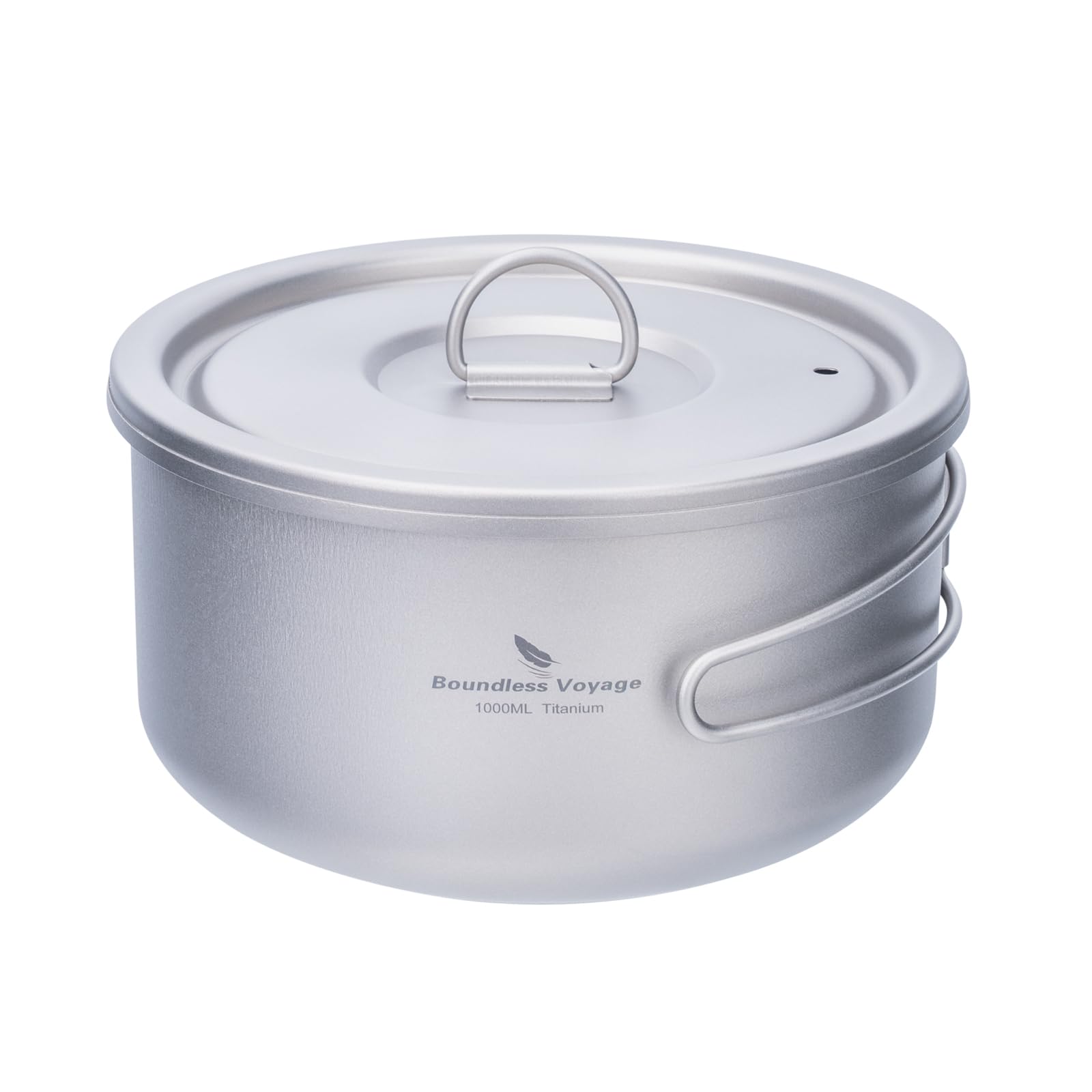 Boundless Voyage titanium pot with 145mm outer diameter for trail cooking.