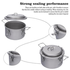 Boundless Voyage Titanium Pot rice cooker action ensures even heating.