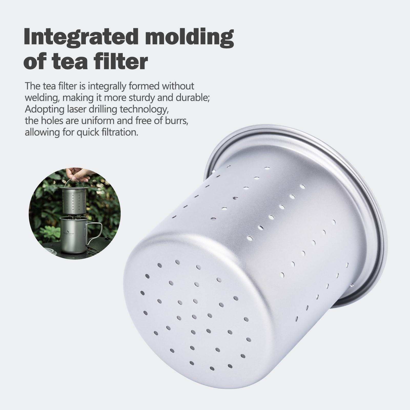 Boundless Voyage titanium cup resists corrosion and keeps flavor intact.