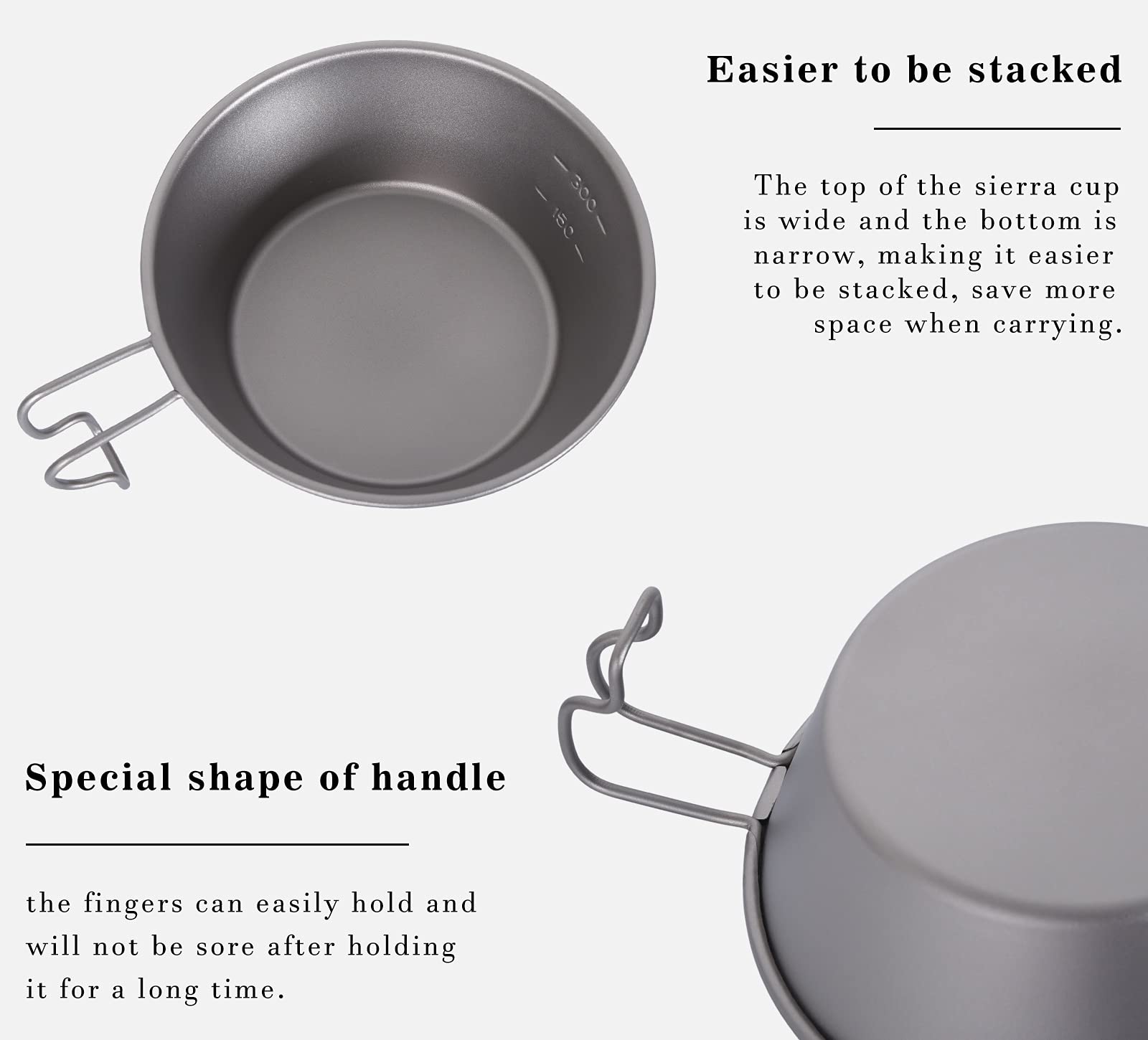 Boundless Voyage titanium Sierra cup smooth edge for comfortable grip outdoors