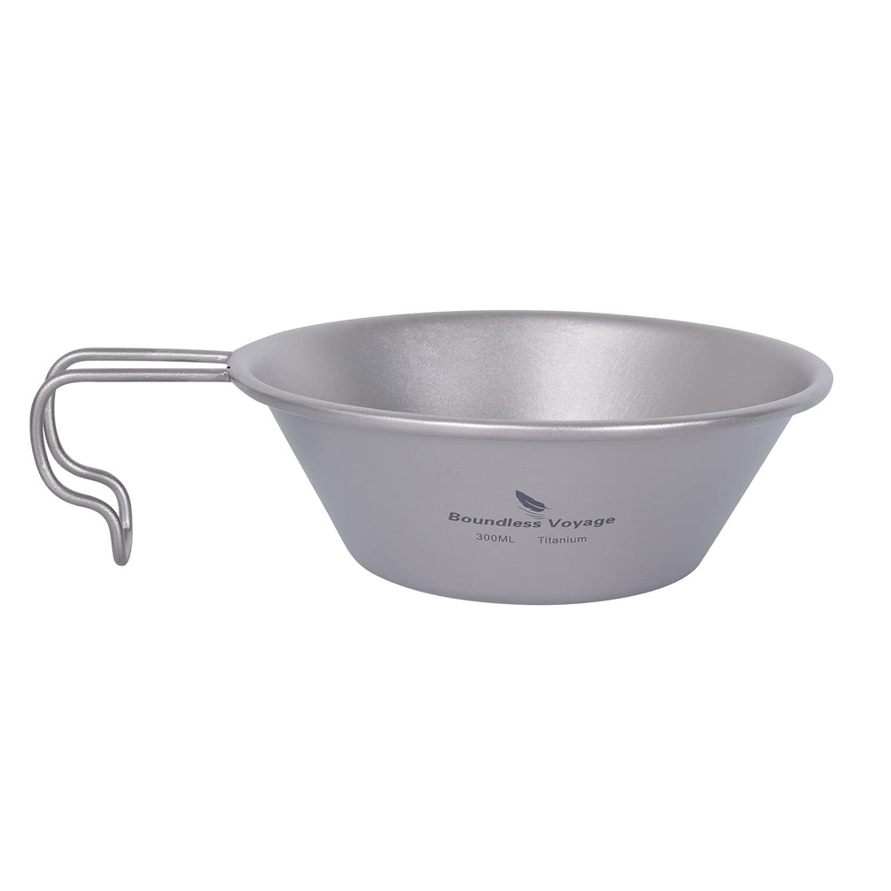 Boundless Voyage titanium Sierra cup with handle showcases compact 300ml capacity for camping