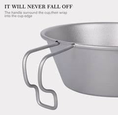 Boundless Voyage titanium Sierra cup stackable design saves space in your pack
