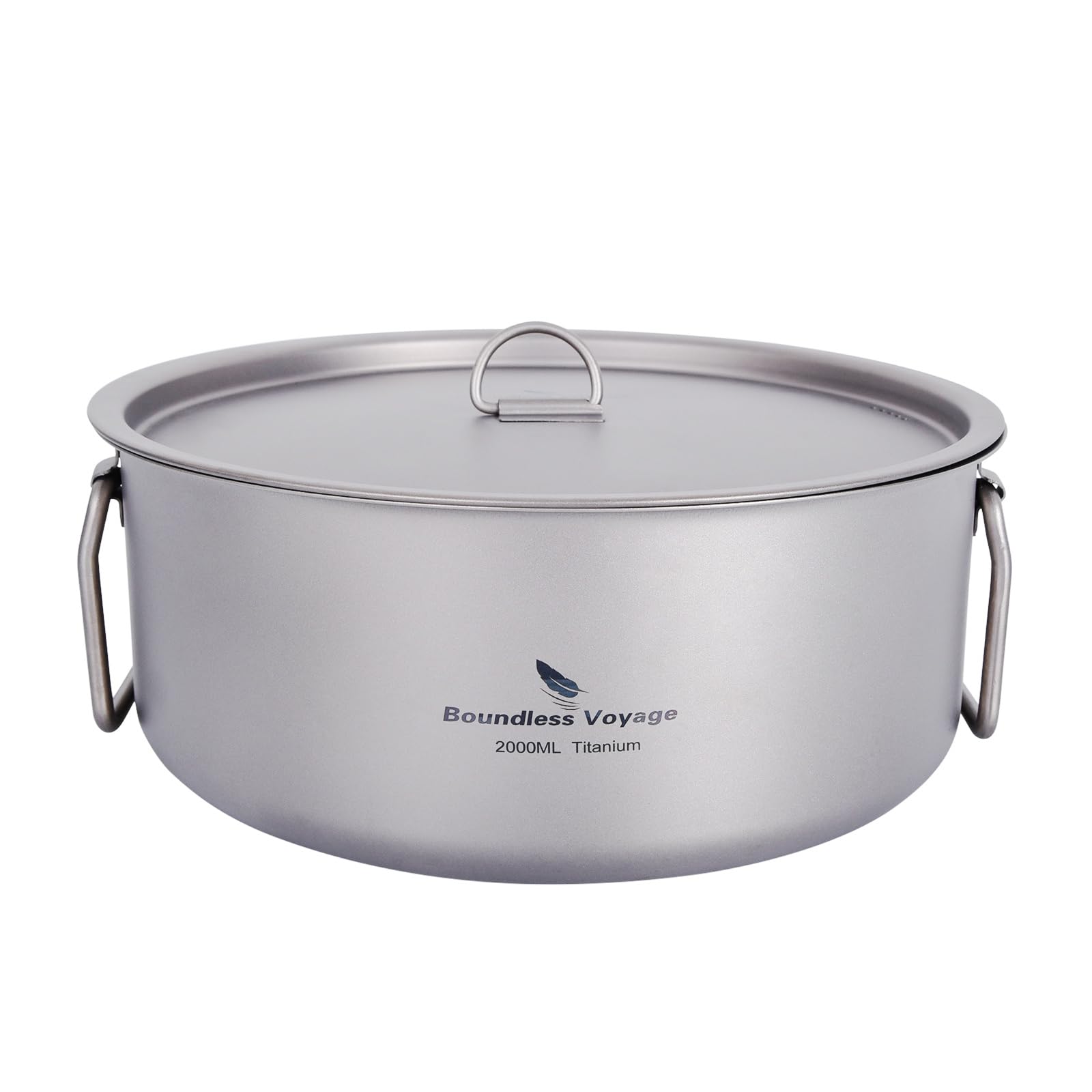 Boundless Voyage 2L titanium stock pot with lid folding handle for easy transport