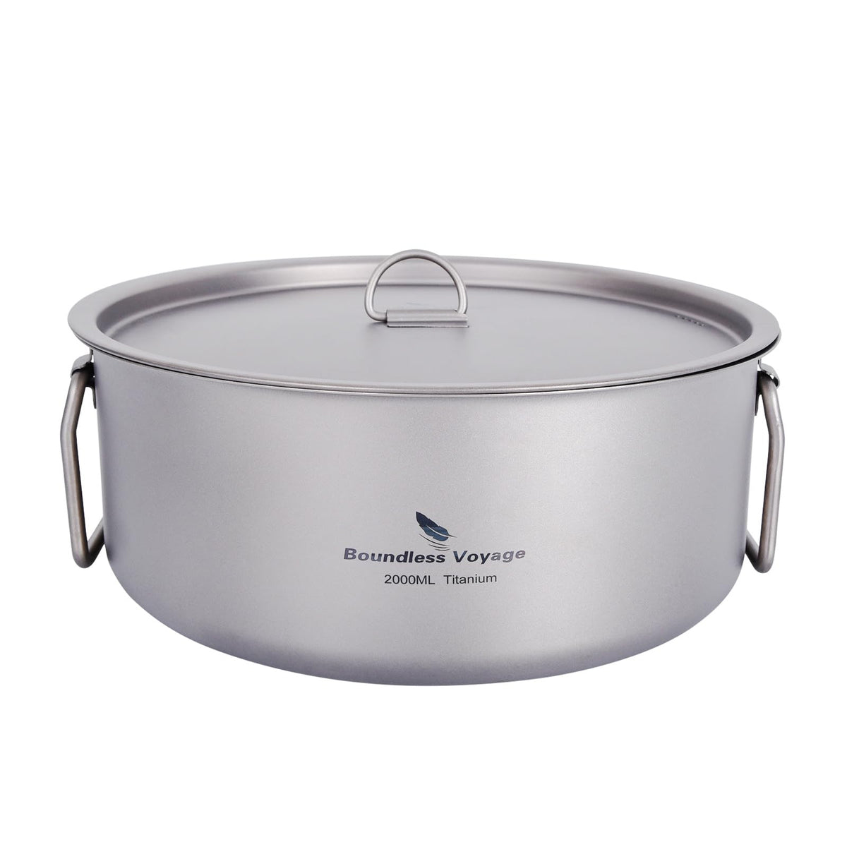 Boundless Voyage 2L titanium stock pot with lid folding handle for easy transport