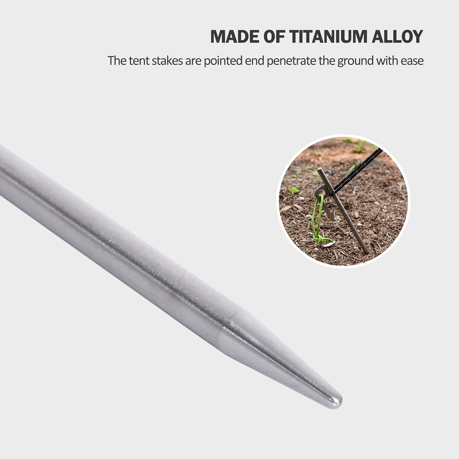 Boundless Voyage titanium tent pegs suit canopies tarps and shelter setups.