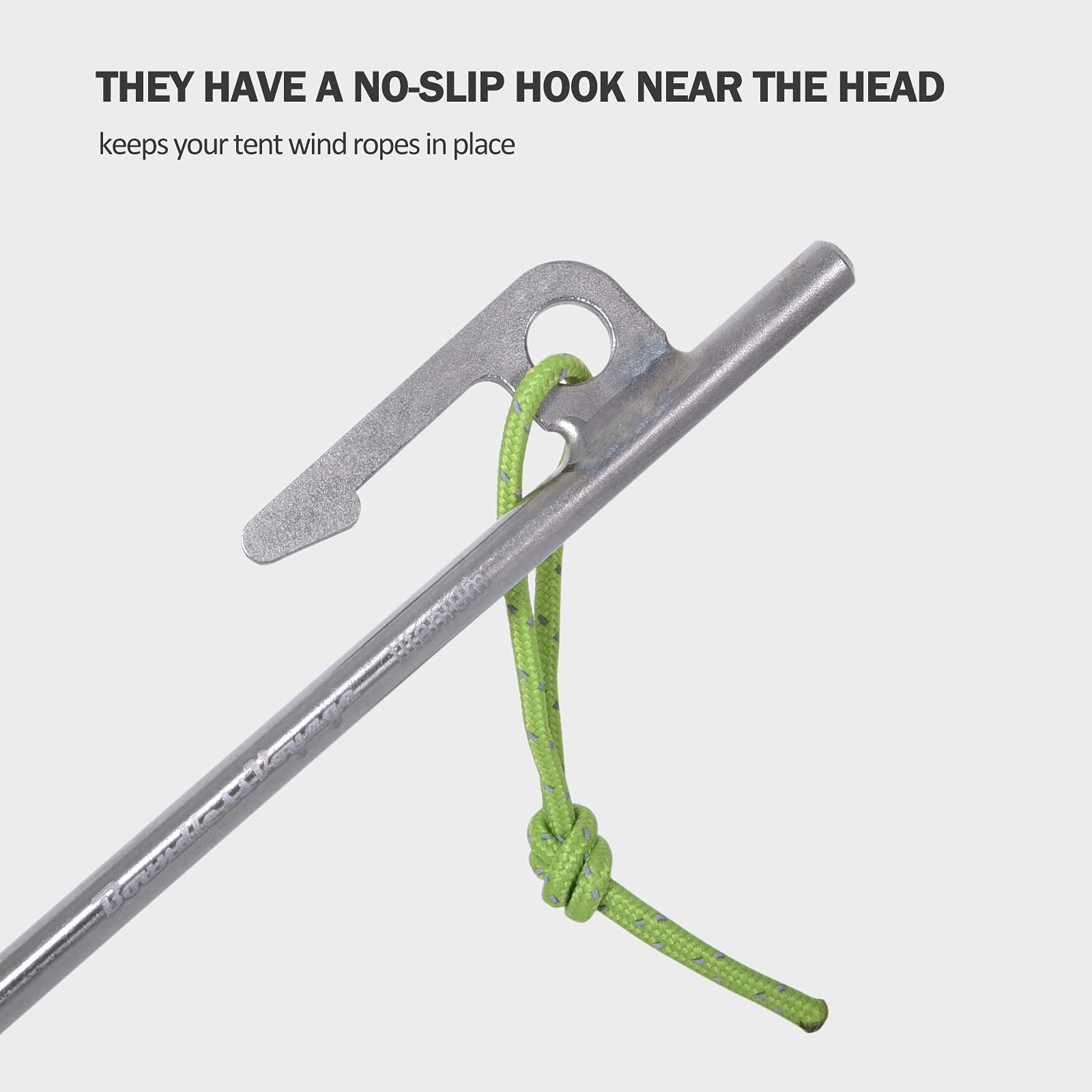 Boundless Voyage titanium tent pegs are lightweight and travel-friendly.